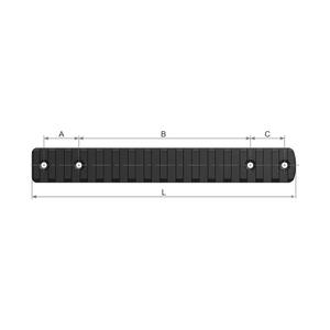 Remington 660 Picatinny Skinne - A/B/C mål tegning